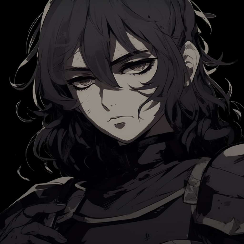 Male character surrounded by inky blackness, focused on face with intricate details. darkness anime pfp males pfp for discord.