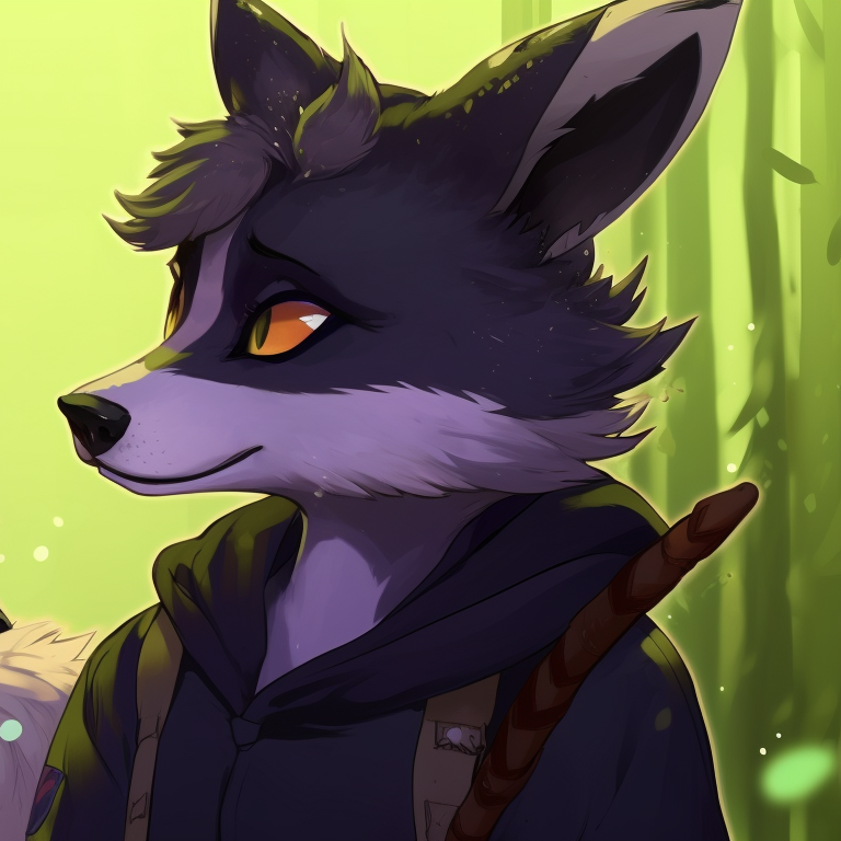 Two furry characters wearing colorful scarfs, warm tones and autumn-inspired patterns. animated furry matching pfp pfp for discord.