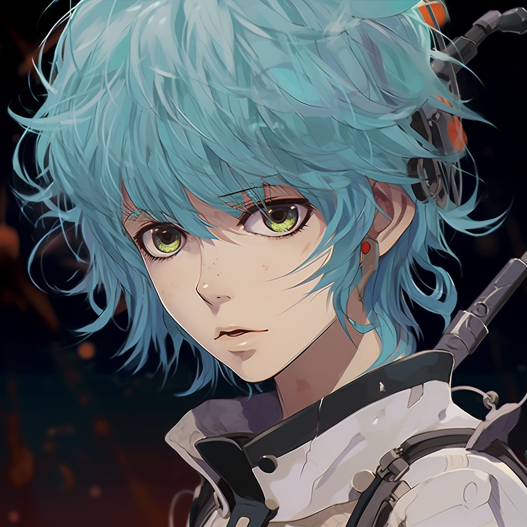 Anime girl portrayed in a technological art style, high-contrast and minute details. anime girl pfp cool pfp for discord.