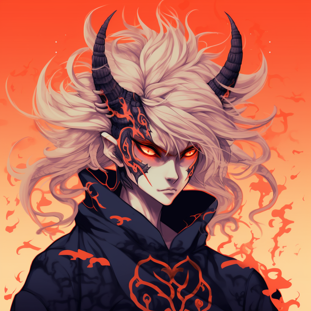 Eyes of Naruto in Kurama Mode, prominent detailing and glowing yellow. male demon anime pfp pfp for discord.