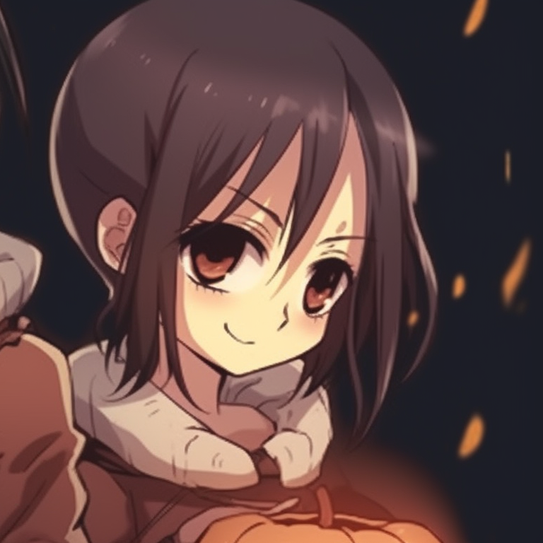 Eren in a vampire costume, Mikasa in a witch attire, rooms with gothic elements, dense line work and cool color palette. unearth eren and mikasa matching pfp halloween theme ideas pfp for discord.