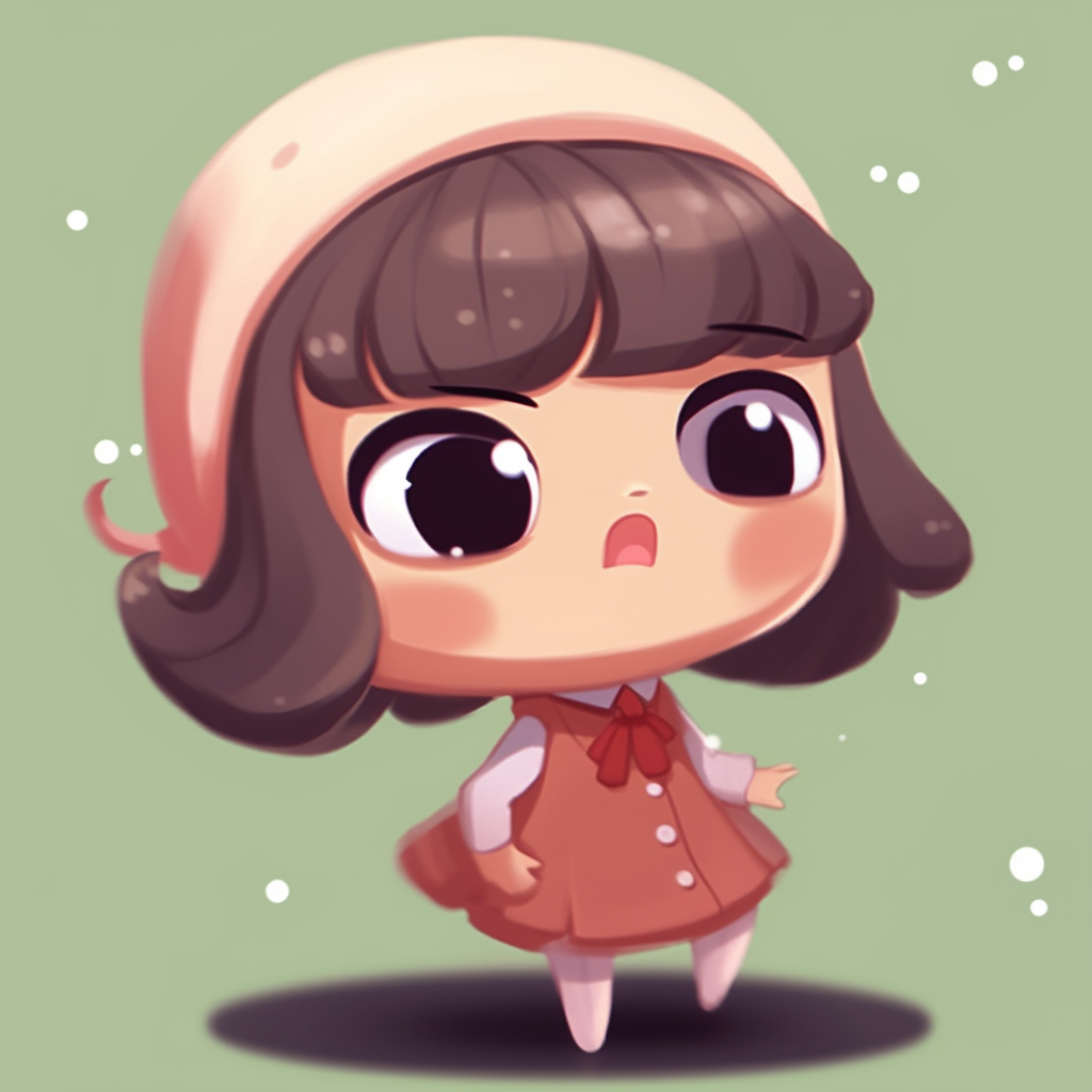 A humorous depiction of a chibi character in the middle of a blunder, with exaggerated facial expressions. humorous cute pfp for school pfp for discord.