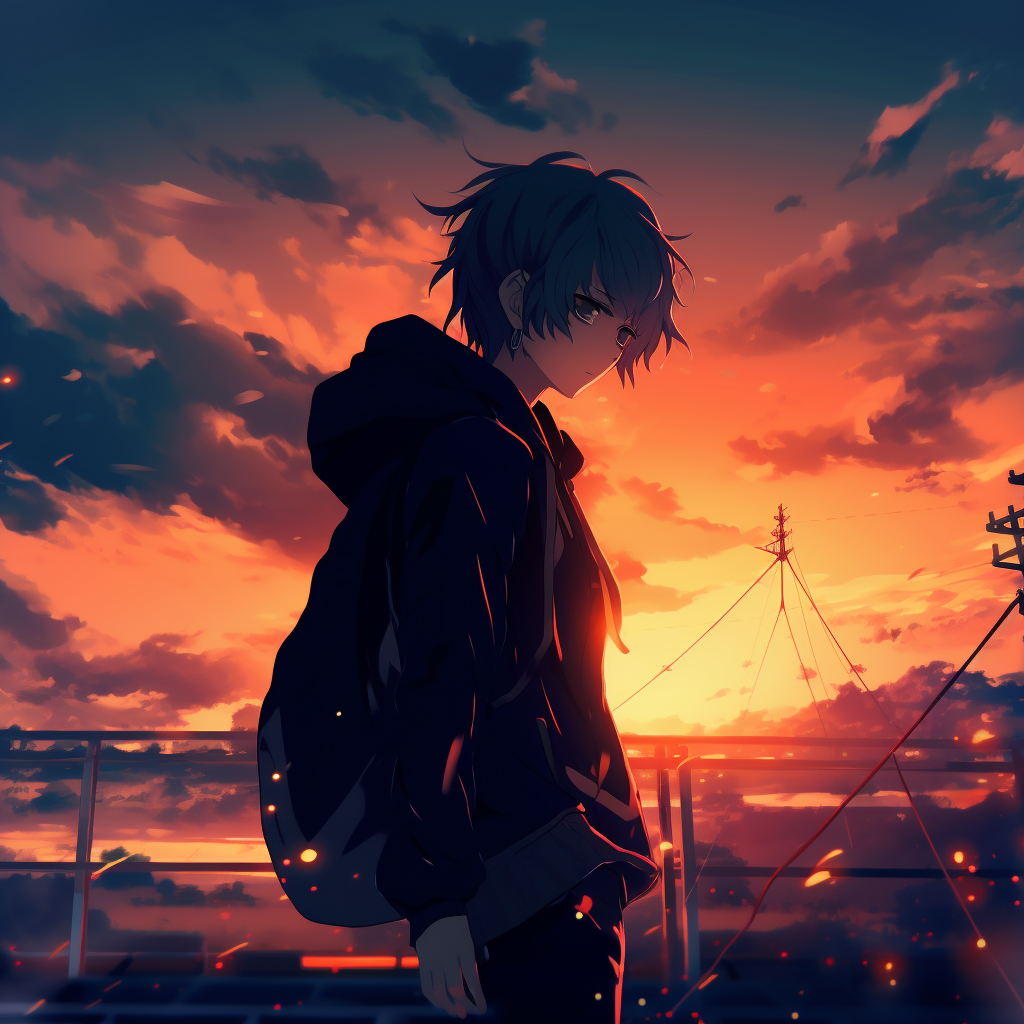 Anime style starry night sky in 4K, exhibiting/featuring profound depth of field and stunning color saturation. 4k anime aesthetic profile photos