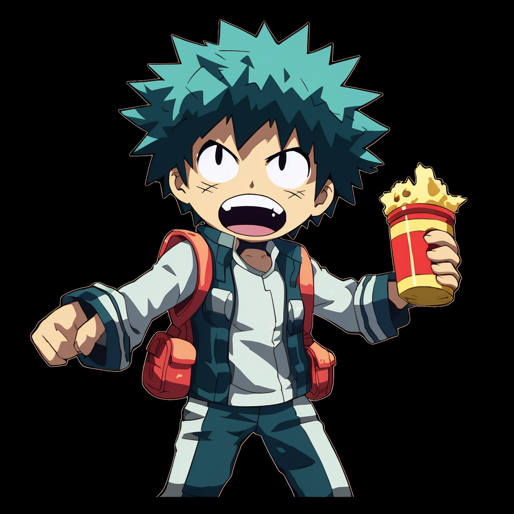Deku ready for battle, dynamic pose, and detailed expressions. highest rated animated pfp