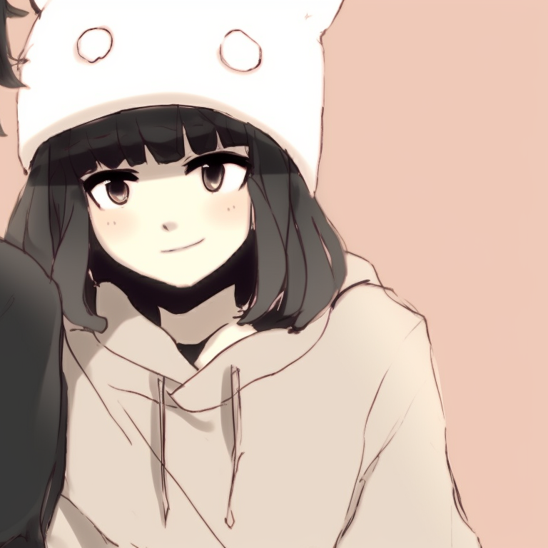 Two characters, pastel tones, and simple lines, sitting side by side. versatile instagram cute matching pfp for any couple pfp for discord.