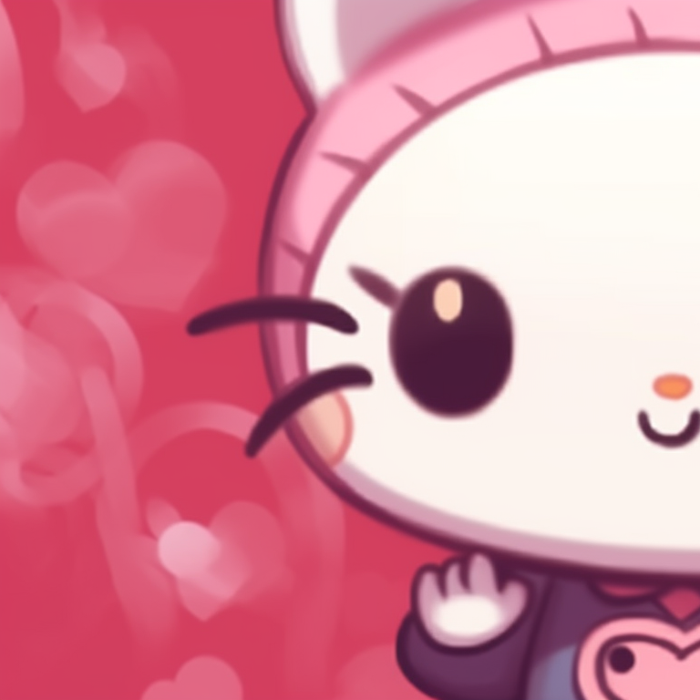 Two Hello Kitty characters side by side, pastel palette and heart motifs. cute matching hello kitty pfp pfp for discord.