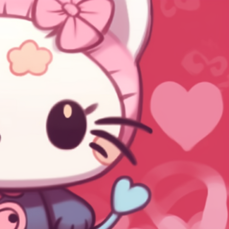 Two Hello Kitty characters side by side, pastel palette and heart motifs. cute matching hello kitty pfp pfp for discord.