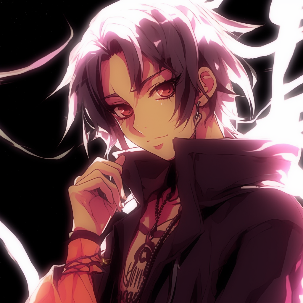 Lead male character from a 2000s anime, distinct facial features and striking colors. male y2k pfp