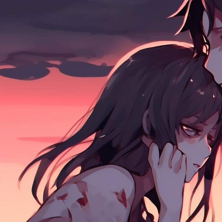 Two characters holding keys, cryptic ambiance, intricate gothic art style. pinterest ideas for matching couples pfp halloween theme pfp for discord.