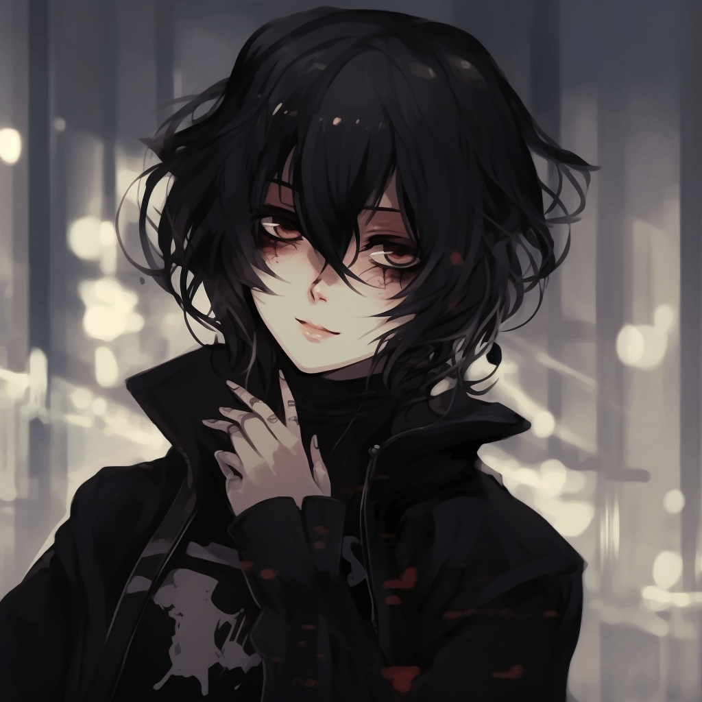 Emo anime girl with cat ears, striking hair color and piercing eye detail. aesthetically pleasing emo anime pfp