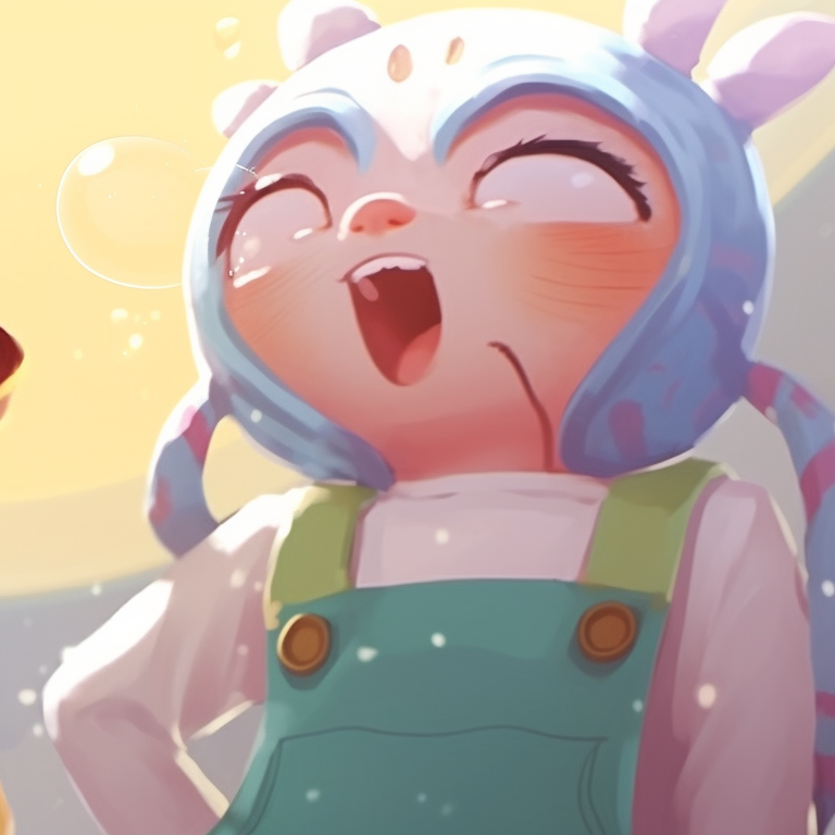 Two characters, bold comic-like scribbles and vibrant colors, sharing a hearty laugh. laugh out loud girl matching pfp pfp for discord.