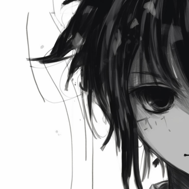 Close-up of two characters, their emotions portrayed through measured graphite shading, maintaining a steady gaze. black and white matching pfp boy and girl pfp for discord.