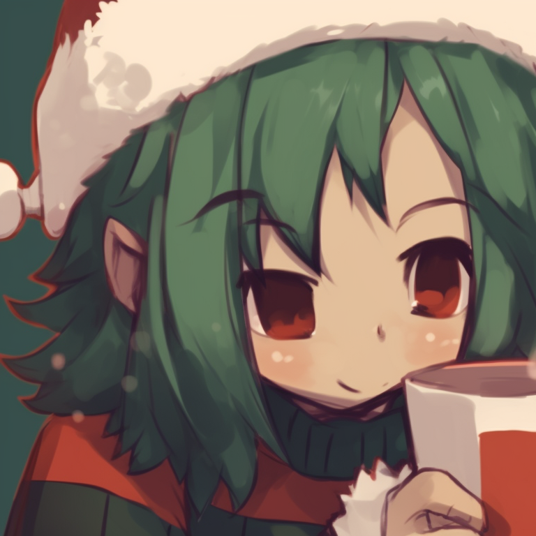 Two characters in their hero costumes, flashing light from their quirk against a winter night background. cute christmas my hero academia pfps pfp for discord.