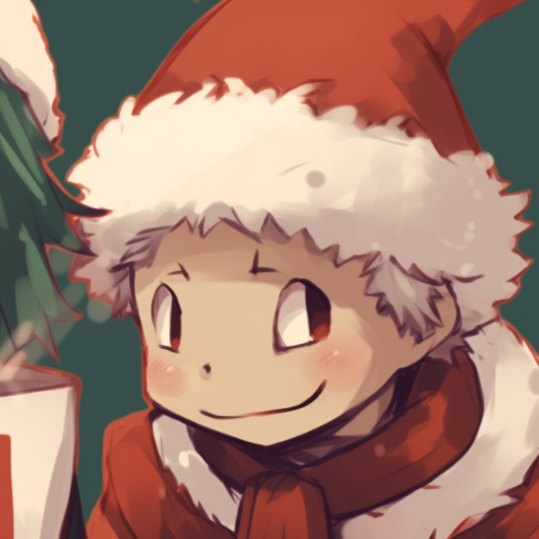 Two characters in their hero costumes, flashing light from their quirk against a winter night background. cute christmas my hero academia pfps pfp for discord.