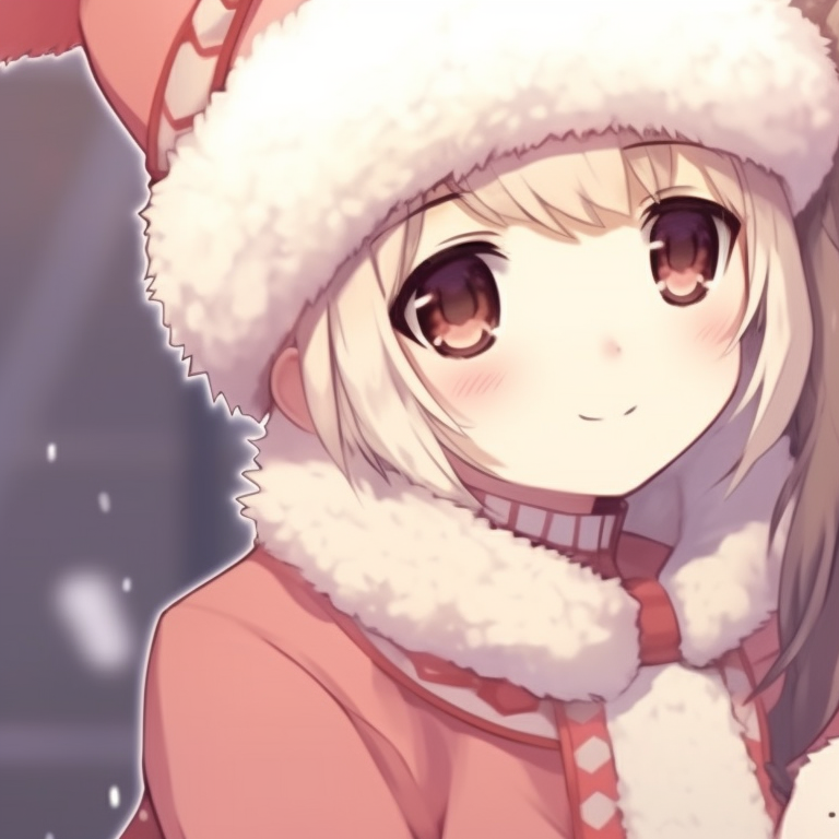 Characters exchanging gifts, brightly colored wrapping and festive background. adorable matching anime girl christmas pfp ideas pfp for discord.