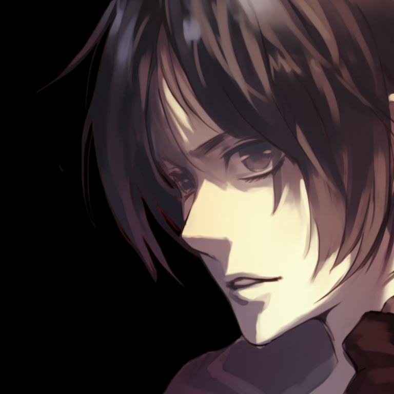 Eren and Mikasa in a ghostly embrace, detailed linework and monochromatic scheme. eren and mikasa matching pfp with a spooky twist pfp for discord.