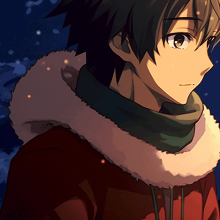 Two characters sharing a candy cane, pastel color palette, Christmas themed backdrop. matching cute christmas pfp gif - holiday spirit pfp for discord.