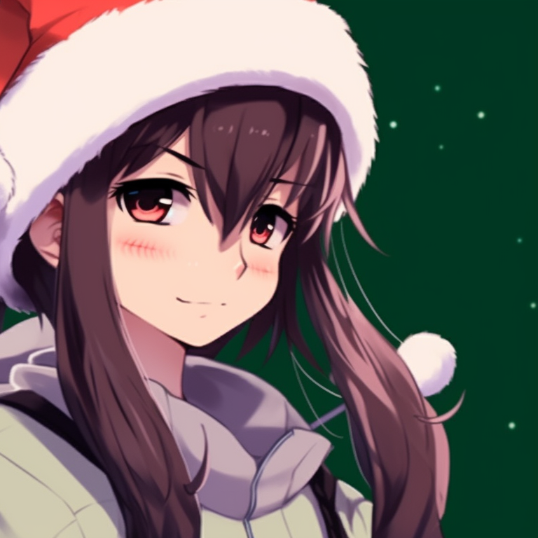 Side-by-side characters in minimalist Christmas attire, soft backgrounds and gentle smiles. minimalistic matching christmas pfp 2021 pfp for discord.