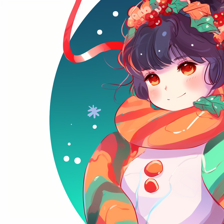 Two characters catching snowflakes, details in snow and cool color palette. discord server pfp matching for christmas pfp for discord.