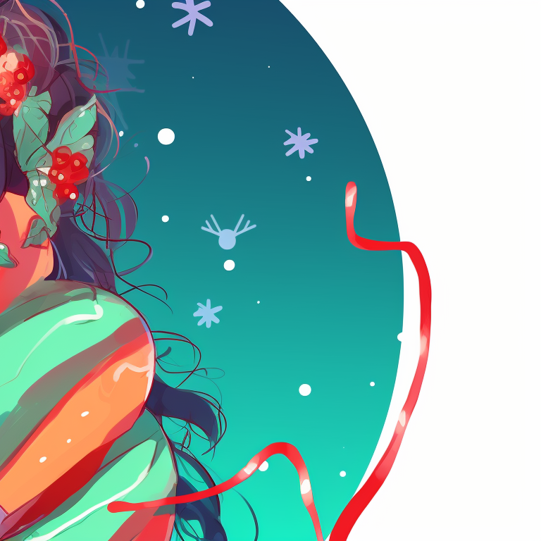 Two characters catching snowflakes, details in snow and cool color palette. discord server pfp matching for christmas pfp for discord.