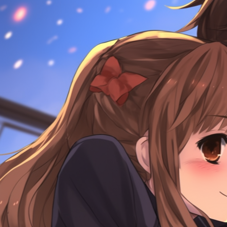 Hori and Miyamura in casual outfits, each with a smile and bright colors. horimiya matching pfp collection pfp for discord.