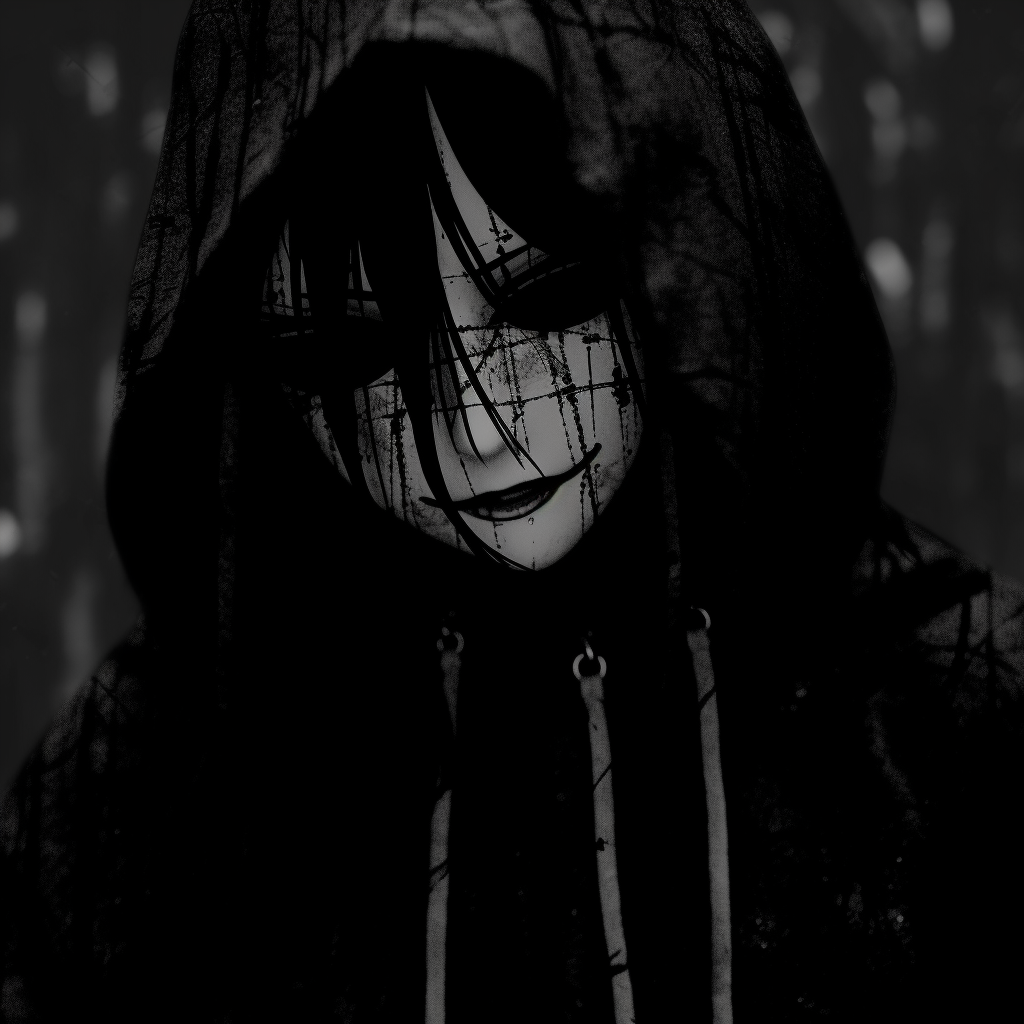 Monochrome depiction of a cryptic figure, using shades of black and white to add depth and mystery. cryptic dark aesthetic pfp pfp for discord.