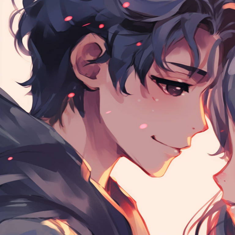 Two characters, modern fashion and stark colors, sitting leisurely. pfp matching non-anime couples pfp for discord.