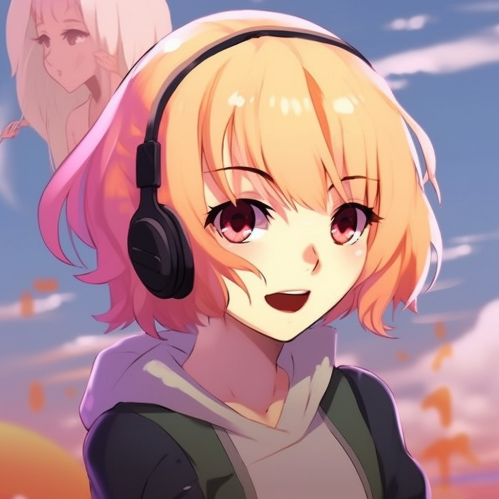 Anime character performing a humorous act, vibrant shades and dynamic composition. charming anime pfp funny pfp for discord.