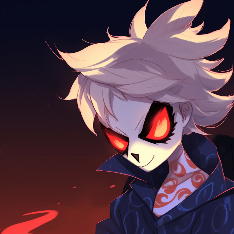 Blitzo and Stolas in the character of classic Halloween monsters, highlighted with vivid colors and sharp lines. blitzo x stolas halloween pfps pfp for discord.