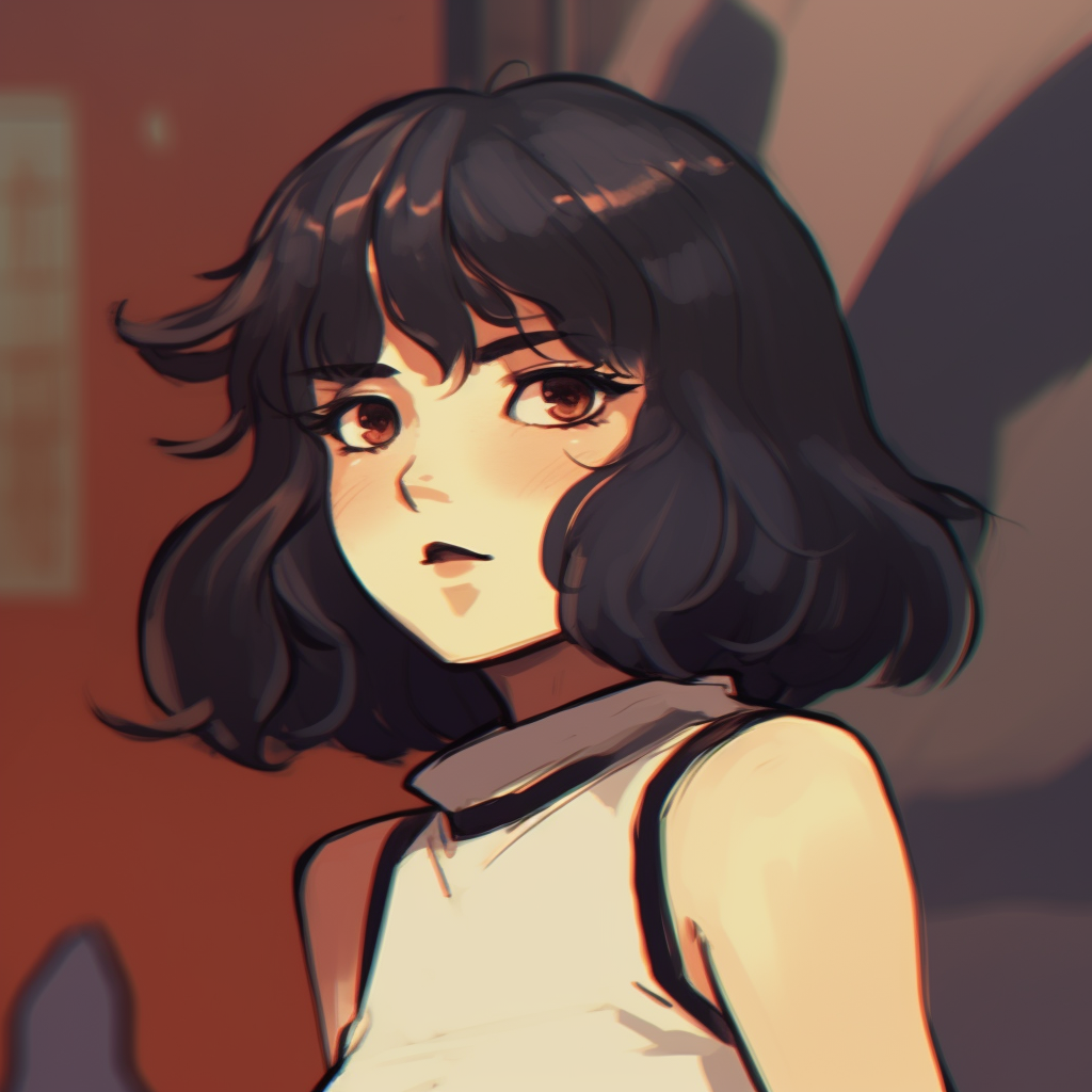 Anime character in the shadows, highly detailed with pronounced chiaroscuro-effect. anime arousing suspicion pfp pics