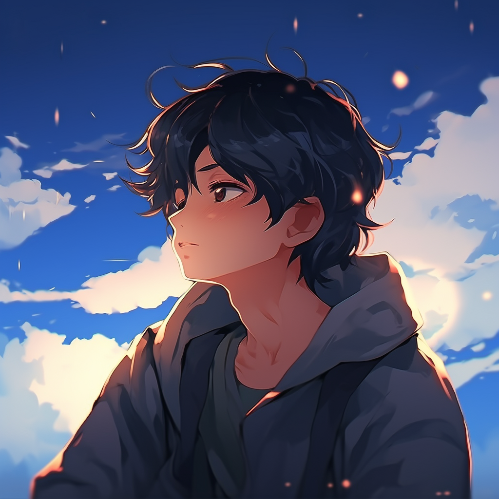 Anime depiction of a relaxing tea time, warm tones and calming details. chill anime pfp for boys