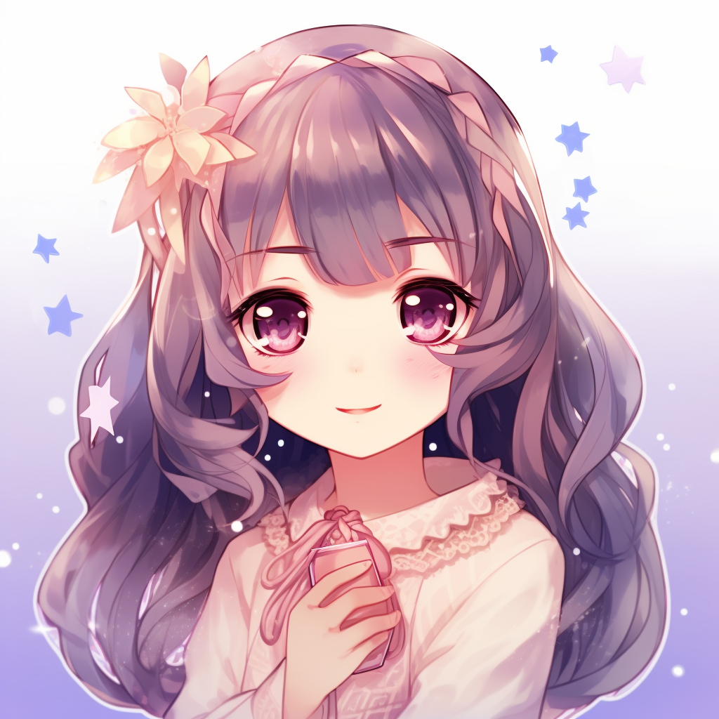 Exquisite manga kitten with exaggerated cute features, bold lines and striking colors. glamorous kawaii anime pfp choices