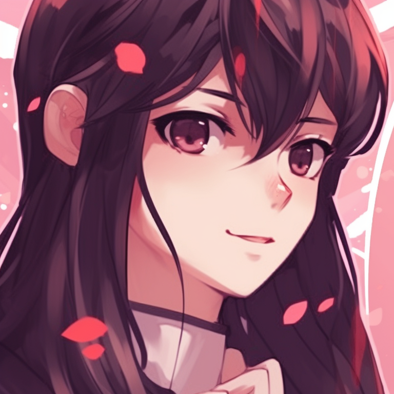 Two characters during sunrise, warm colors and smiles shared. matching anime profile pics for 2 buddies pfp for discord.