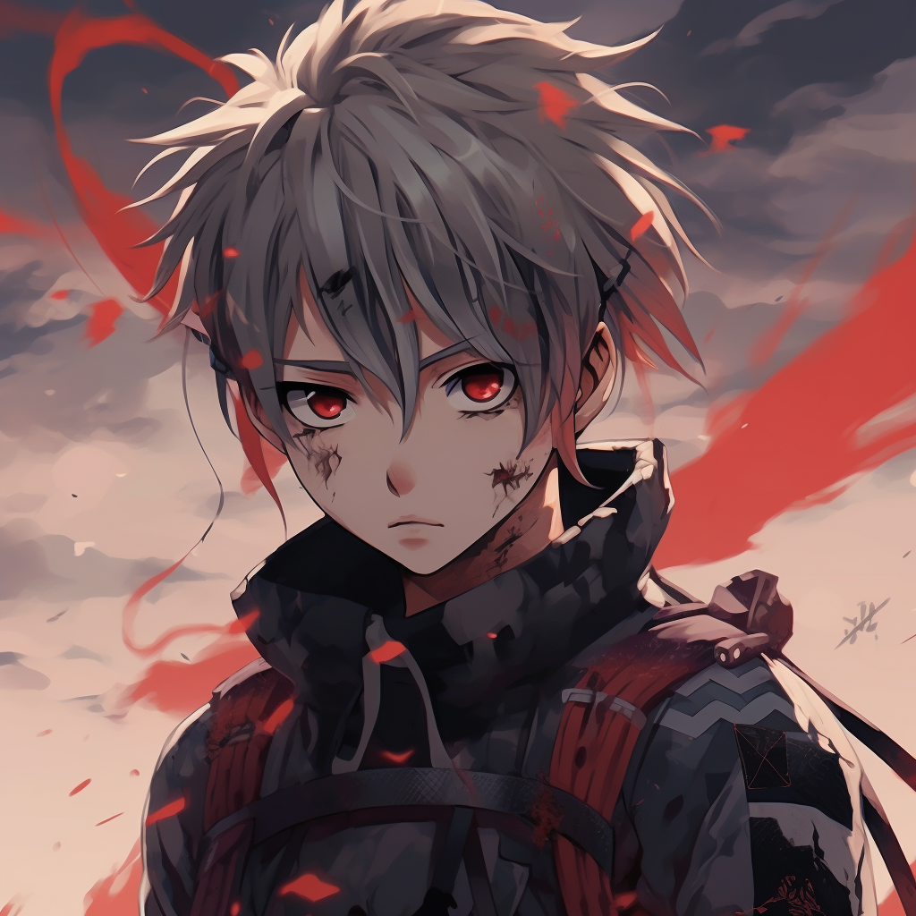 Detailed illustration of an anime warrior character with a visible red headband, showcasing dramatic linework. best cool pfp anime images pfp for discord.
