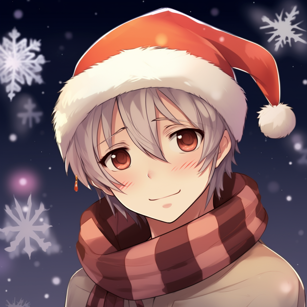 A festive setting with Naruto Uzumaki, filled with delicate lightings and warm tones. anime christmas theme pfp