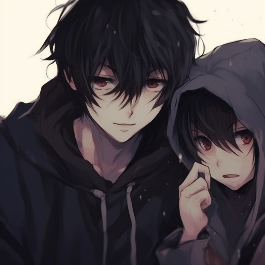 Anime character standing in crowd, opalescent colours against a dull background. anime pfp sus character snapshots