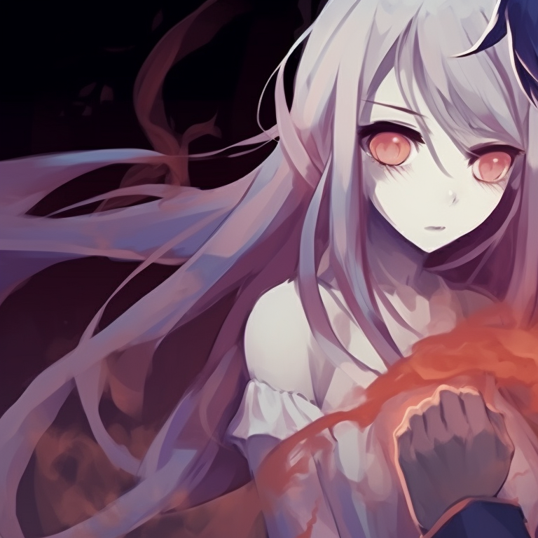 Two characters in matching attire carrying Halloween lanterns, standing against a cobweb-filled background animated halloween matching couple profile island pfp for discord.