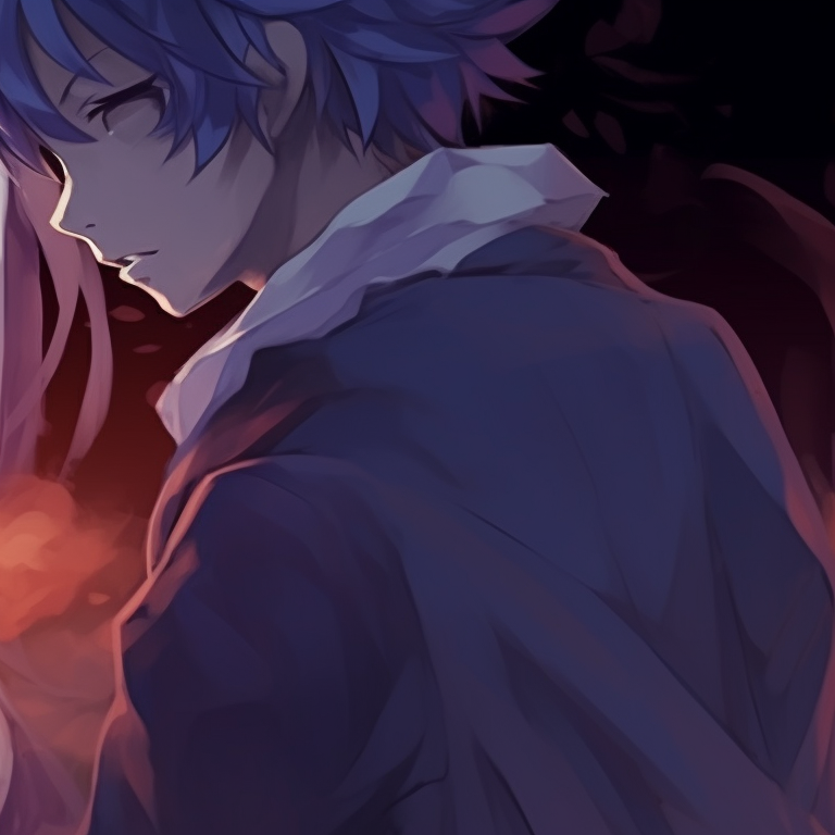 Two characters in matching attire carrying Halloween lanterns, standing against a cobweb-filled background animated halloween matching couple profile island pfp for discord.