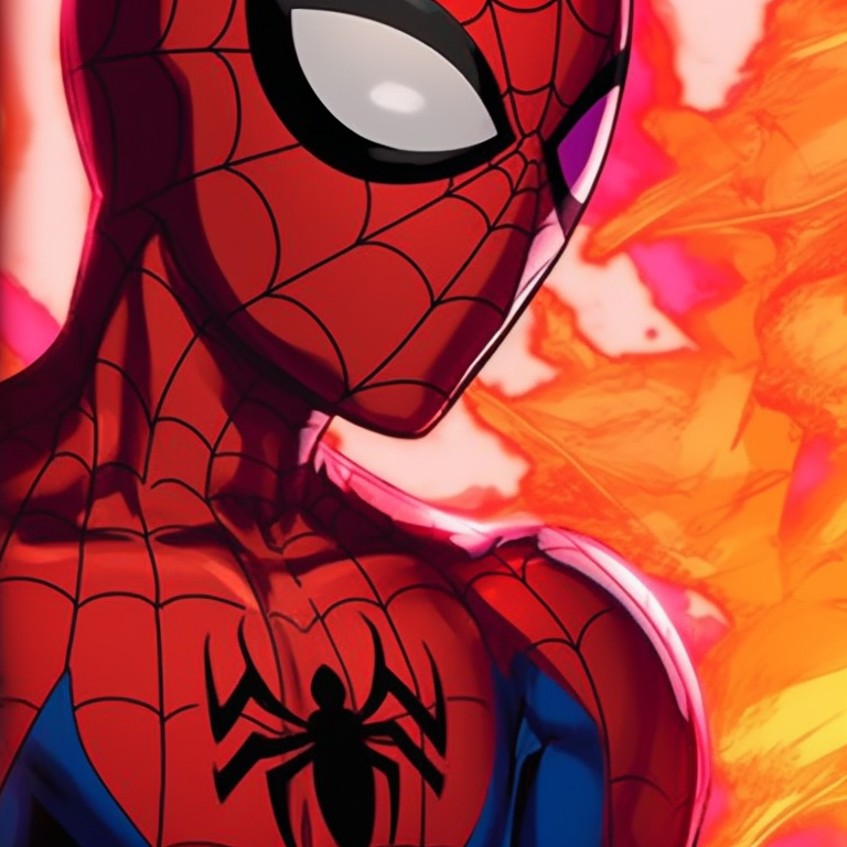 Two Spider-man characters, displaying strong and vibrant auras, set against an intense scene. cartoon themes for spider man matching pfp pfp for discord.