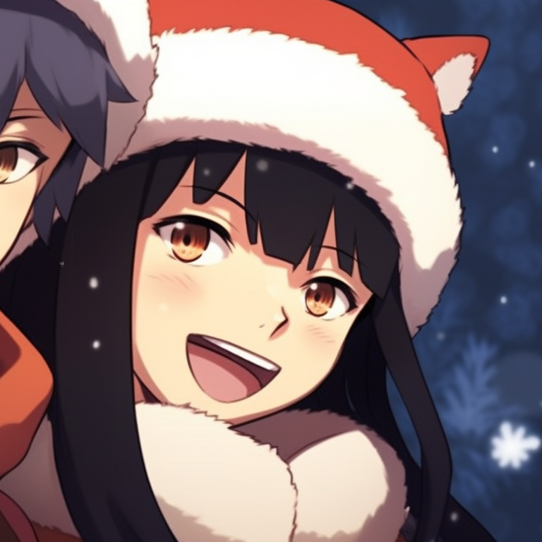 Naruto and Sasuke dressed in a blend of Christmas-themed clothes, featuring vivid colors and detailed artwork. stylish naruto pfp for christmas matching pfp for discord.