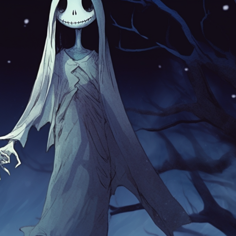 Two mirroring characters with ghostly pallor, cloaked in a wintry mix. matching scary christmas pfp supernatural creatures pfp for discord.