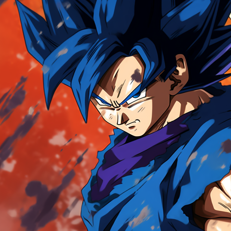 Goku and Vegeta with intense stares, vibrant colors, and battle scars as marks of their resolve. anime goku and vegeta matching pfp pfp for discord.