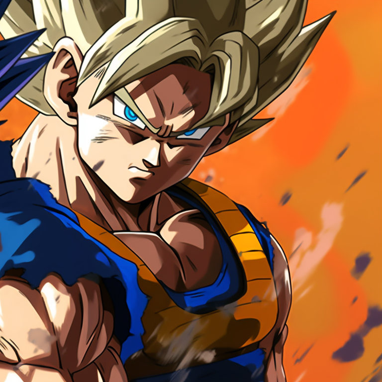 Goku and Vegeta with intense stares, vibrant colors, and battle scars as marks of their resolve. anime goku and vegeta matching pfp pfp for discord.