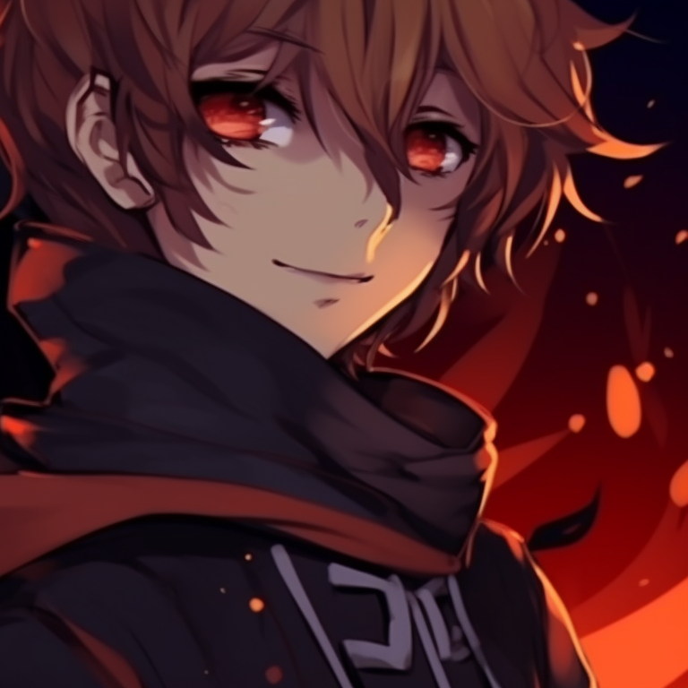 A close-up of two characters, intense contrast and intricate facial details. halloween ambient pfp matching pfp for discord.