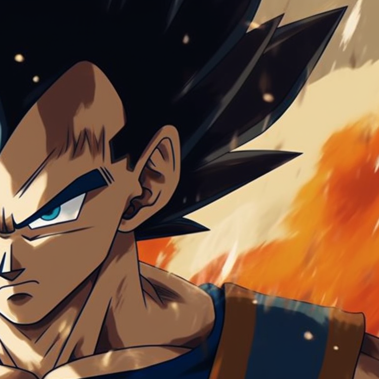 Close-up of Goku and Vegeta powering up, sharply outlined and strong color contrast. goku and vegeta matching pfp showcase pfp for discord.