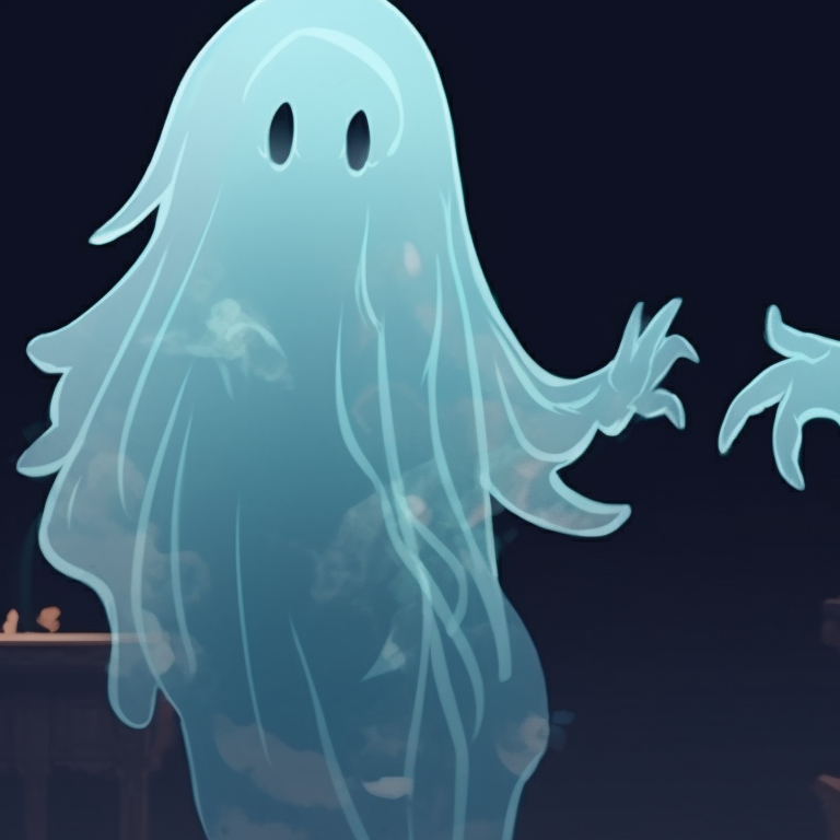 Two characters, luminous under a ghostly full moon, displaying an intimate, yet spooky tenderness. matching ghost pfp halloween theme designs pfp for discord.