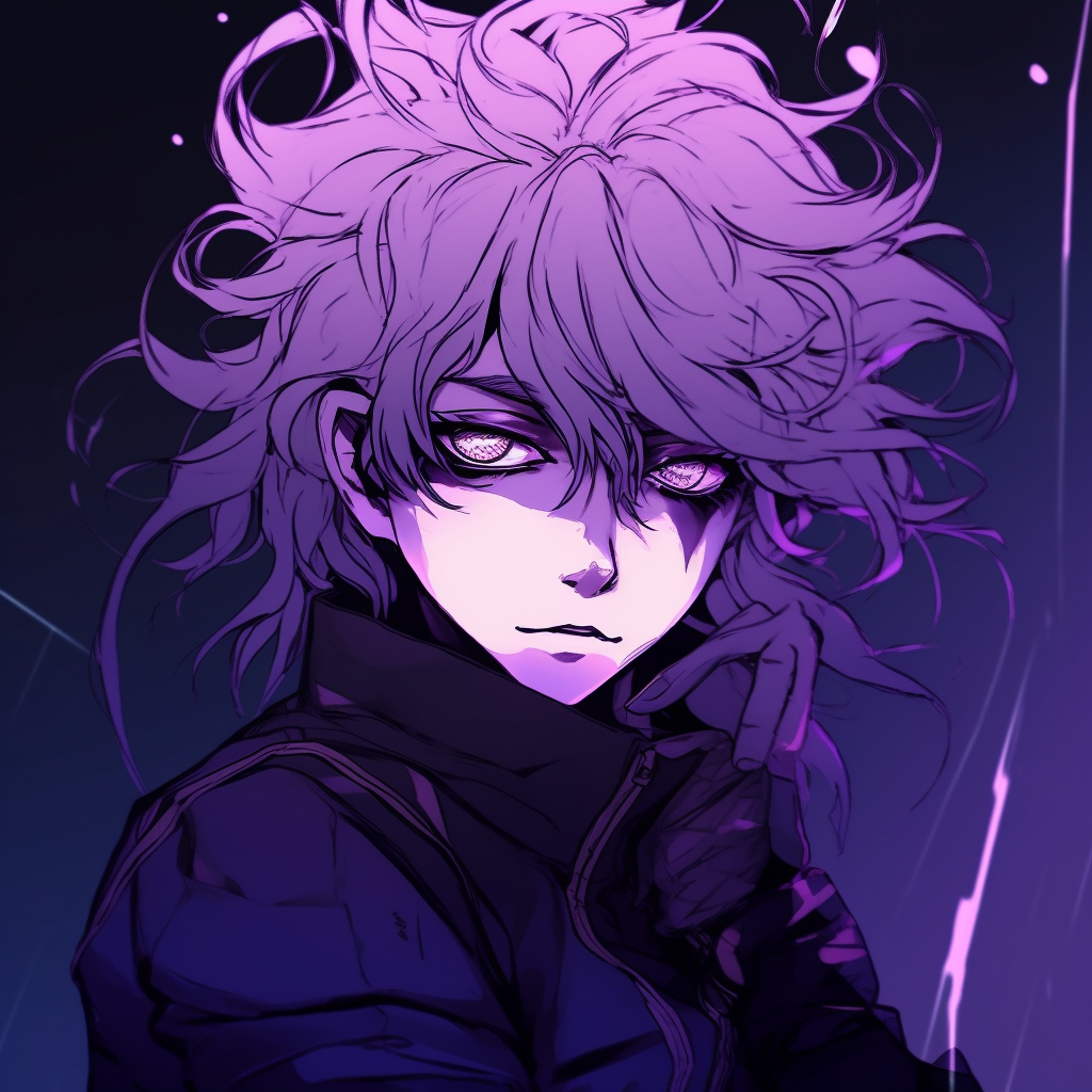 Profile shot of a fabled anime character with lavender details, pastel color palette and smooth shading. aesthetic purple anime pfp pfp for discord.