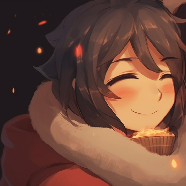 Two characters, gazing at a giant Christmas tree, navy blue sky with twinkling stars, magical feeling. eye-catching matching christmas pfp for discord pfp for discord.