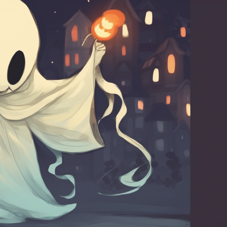 Two ghost characters in snowy scenery, Christmas hats floating above their heads. matching christmas pfp ghost illustrations pfp for discord.