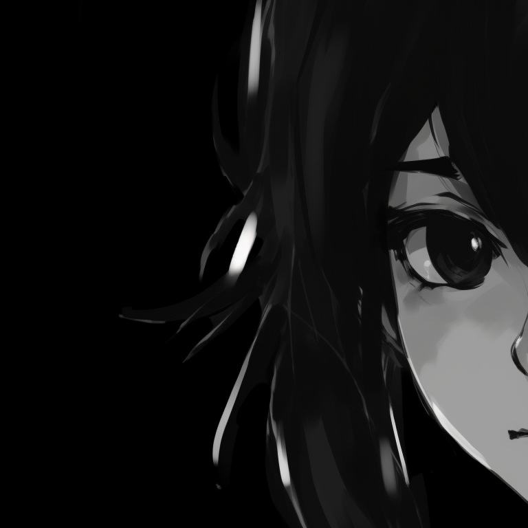 Two characters with intense expressions, sharp contrast between light and dark, faces half hidden in shadows. black and white matching pfp ideas pfp for discord.